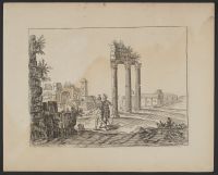 Soldiers by classical ruins