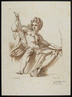 Figure of a male nude with a musical instrument