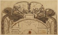 Design for wall decoration of chapel at Hampton Court (recto)