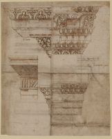 Study of five entablatures (recto)