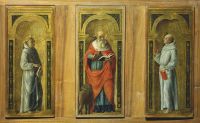 Three panels - Saint Francis, Saint Jerome and Saint  Anthony of Padua