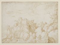 Rocky landscape with a castle