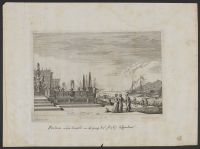 View of harbour with fountain (Naples ?)