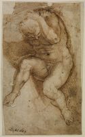 Nude male figure (after Michelangelo's Last Judgment)