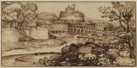 Landscape with a view of Castel Sant'Angelo and its surroundings