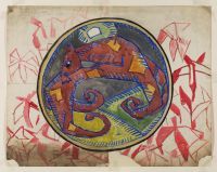 Design for an embroidered cushion or seat cover