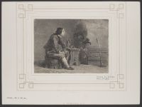 Man sitting with a tankard and a crow