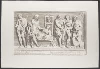Plate 76 of 'Admiranda Romanarum Antiquitatum ac Veteris Sculpturae Vestigia': Luctus et lamentatio domus funesta