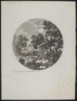 Landscape with trees, with figures in a boat on a river