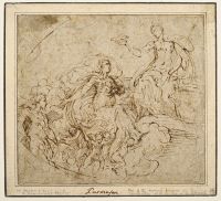 Study for the Coronation of the Virgin in Santa Maria della Steccata, Parma (recto); Study of a nude male figure (verso)