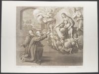 The Blessed Virgin gives a golden apple to Saints Nilus and Bartholomew