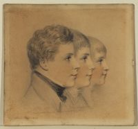 Portrait heads of three boys