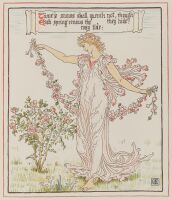 Female figure holding a garland of roses