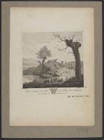Landscape with goats and a tree
