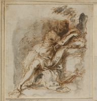 Draped female, resting (recto)