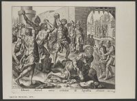 Naboth's Vineyard. Naboth being stoned to death.