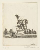 A Horseman with a Garden in the background