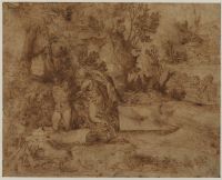 Landscape with the sacrifice of Isaac (recto)