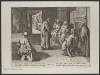 Judas before the chief of Priests.