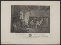 Interior with officers playing cards