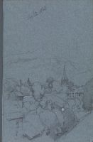 View across town in the mountains