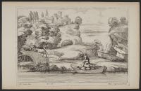 Landscape with a man in a loaded boat