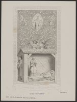 Saint Elizabeth dies at Marburg as a nun.  From the fresco series depicting the life of Saint Elizabeth of Hungary at the Warburg