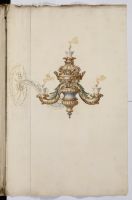 Ornamental chandelier with three candle holders