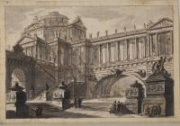 Temple with a colonnade running over a bridge