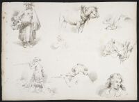 Studies of figures and horses