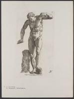 Nude male figure (satyr?) Plate 3 from Signorum veterum icones, 100 plates plus  title-page, of etchings after classical sculpture, dedicated to  Johannes Wtenbogaard and Constantijn Huygens