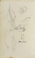 Three Studies of Sailing Vessels and Two Studies of Women's Heads in Bonnets (verso)