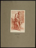 Figure of soldier seated on a ledge