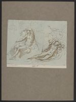 Studies of reclining male nude figures