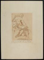 Figure study, a man with two children