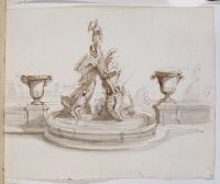 Sketch design for a fountain (recto)