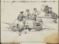Two loaded rowing boats (recto)