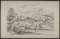 Landscape with two figures in a boat