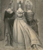 Three Roman ladies, seen from the back (recto)