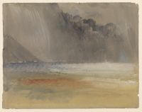 Heaped thundercloud over sea and land