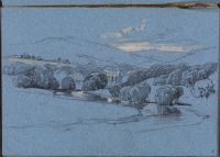 Bolton Abbey viewed from a distance (recto)