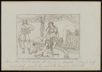 Monime throws down the diadem with which she has tried to  strangle herself and presents her neck to the eunuch Mithridates