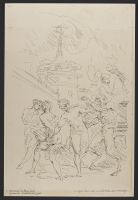 A nymph dancing with a satyr