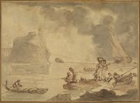 Imaginary coast scene, with figures