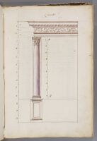 Page 25. Corinthian base, column and entablature.