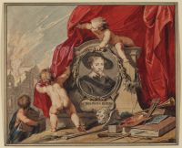 D.1978.PG.428 Set of 36 (originally 37 - number 24 missing before acquisition) watercolours after Rubens's ceiling paintings in the  Jesuit Church, Antwerp