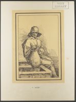 Figure seated at well with hat and jug, from "Rustic Figures after Nature"