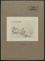 Two women and a child crossing a stream with cattle
