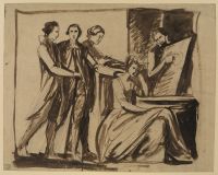 Study for the group portrait of the Beaumont family (recto)