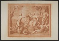 Meleager presents Atalanta with the head of the Calydonian Boar